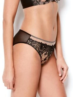 Abrielle Black Embroidered Knickers