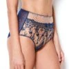 Abrielle Blue Embroidered High Waist Knickers 1 Abrielle Blue Embroidered High Waist Knickers -Hot Lingerie Hub abrielle blue embroidered high waist knickers