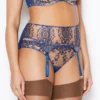 Abrielle Blue Embroidered Suspender Belt -Hot Lingerie Hub abrielle blue embroidered suspender belt scaled