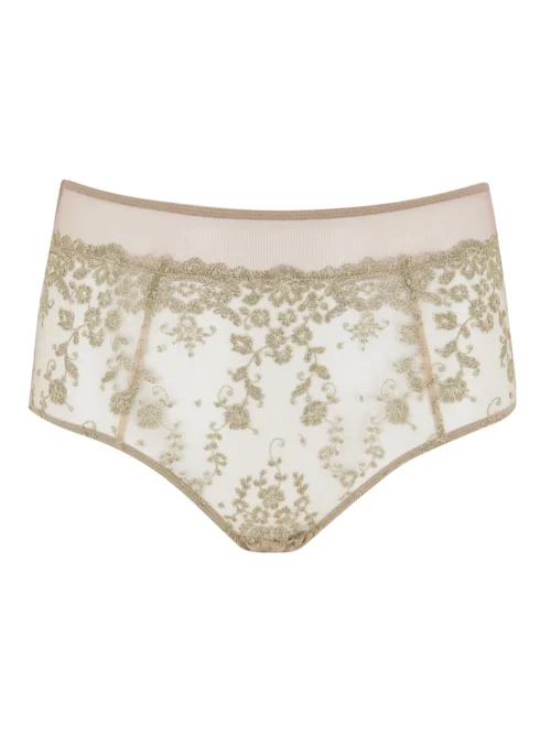 Abrielle Gold Embroidered High Waist Knickers