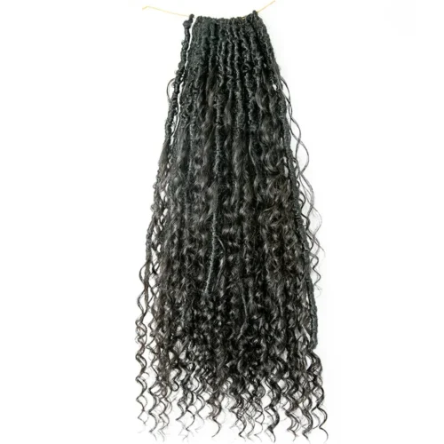 Pre-looped Crochet Boho Locs With Human Hair Curls -Hot Lingerie Hub bohemian dread locs