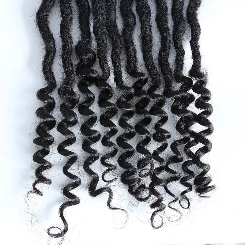 Pre-Looped Human Hair Loc Extensions With Curly Ends 11 Pre-Looped Human Hair Loc Extensions With Curly Ends - Image 9