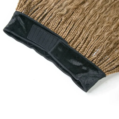 #27 Honey Blonde Grab & Go Braids Band Wig Boho Style With Human Hair Curls -Hot Lingerie Hub box braids boho style curls