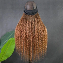 #30 Light Brown Grab & Go Braids Band Wig Boho Style With Human Hair Curls 13 #30 Light Brown Grab & Go Braids Band Wig Boho Style With Human Hair Curls -Hot Lingerie Hub box braids boho with human hair curls