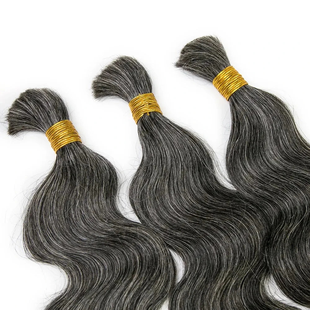 Salt And Pepper Body Wave Bulk Human Braiding Hair 4 Salt And Pepper Body Wave Bulk Human Braiding Hair - Image 2