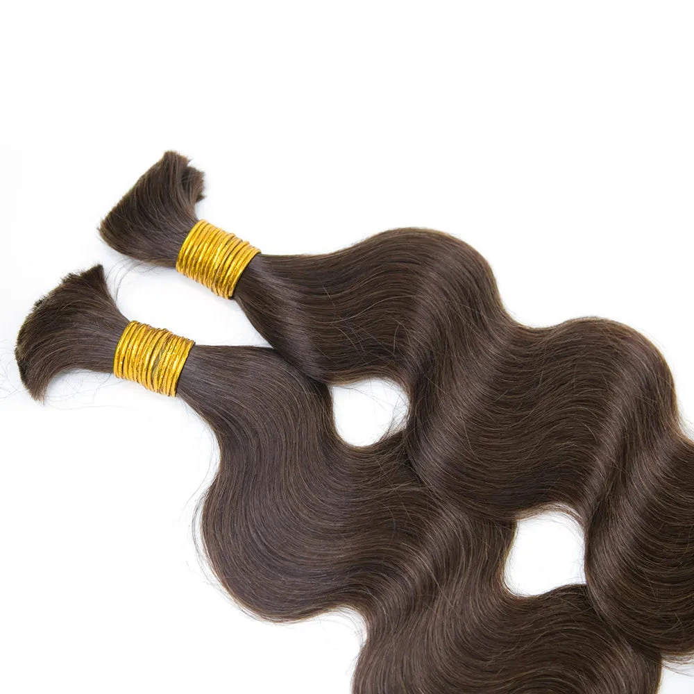 #4 Medium Brown Body Wave Bulk Human Braiding Hair 6 #4 Medium Brown Body Wave Bulk Human Braiding Hair - Image 4