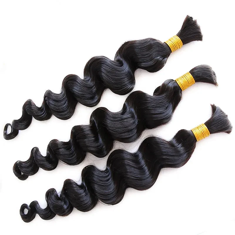 Loose Wave Bulk Hair Extensions For Braiding 5 Loose Wave Bulk Hair Extensions For Braiding - Image 3