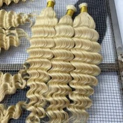 #613 Blonde Deep Wave Bulk Hair Extensions For Braiding -Hot Lingerie Hub bulk human hair for braiding blonde
