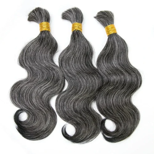 Salt And Pepper Body Wave Bulk Human Braiding Hair
