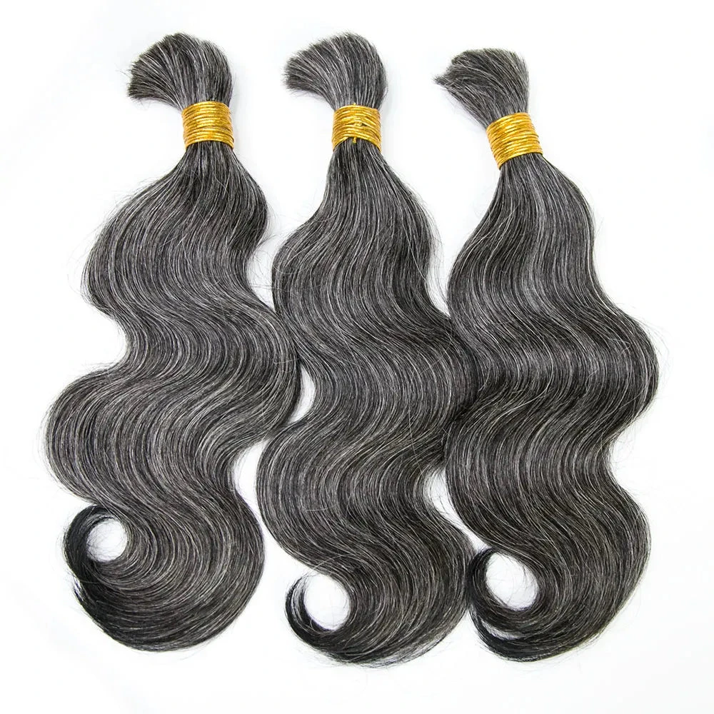 Salt And Pepper Body Wave Bulk Human Braiding Hair 3 Salt And Pepper Body Wave Bulk Human Braiding Hair