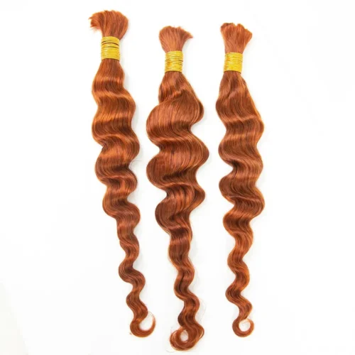 #350 Flaming Ginger Loose Wave Bulk Human Hair Extensions For Braiding -Hot Lingerie Hub color 350 ginger human braiding hair loose wave