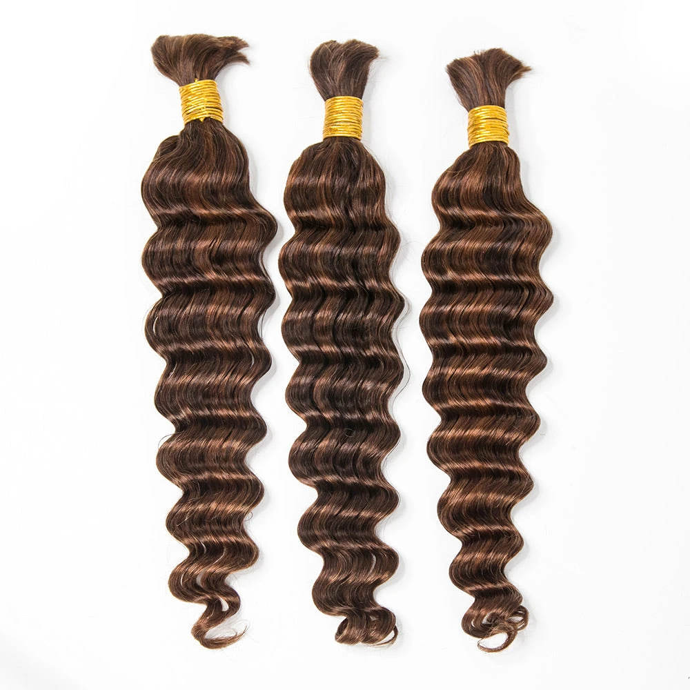 #4/#30 Mix Color Blend Loose Deep Wave Bulk Human Braiding Hair 4 #4/#30 Mix Color Blend Loose Deep Wave Bulk Human Braiding Hair - Image 2
