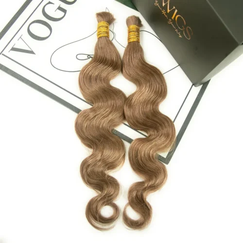 Color #8 Light Brown Body Wave Bulk Human Braiding Hair 10 Color #8 Light Brown Body Wave Bulk Human Braiding Hair -Hot Lingerie Hub colored boho hair bulk