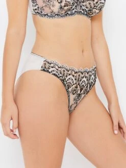 Cora Black And White Knickers With Cord Embroidery