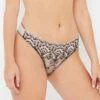 Cora Black And White Thong With Cord Embroidery -Hot Lingerie Hub cora black and white thong