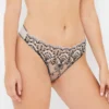 Cora Black And White Thong With Cord Embroidery -Hot Lingerie Hub cora black and white thong scaled