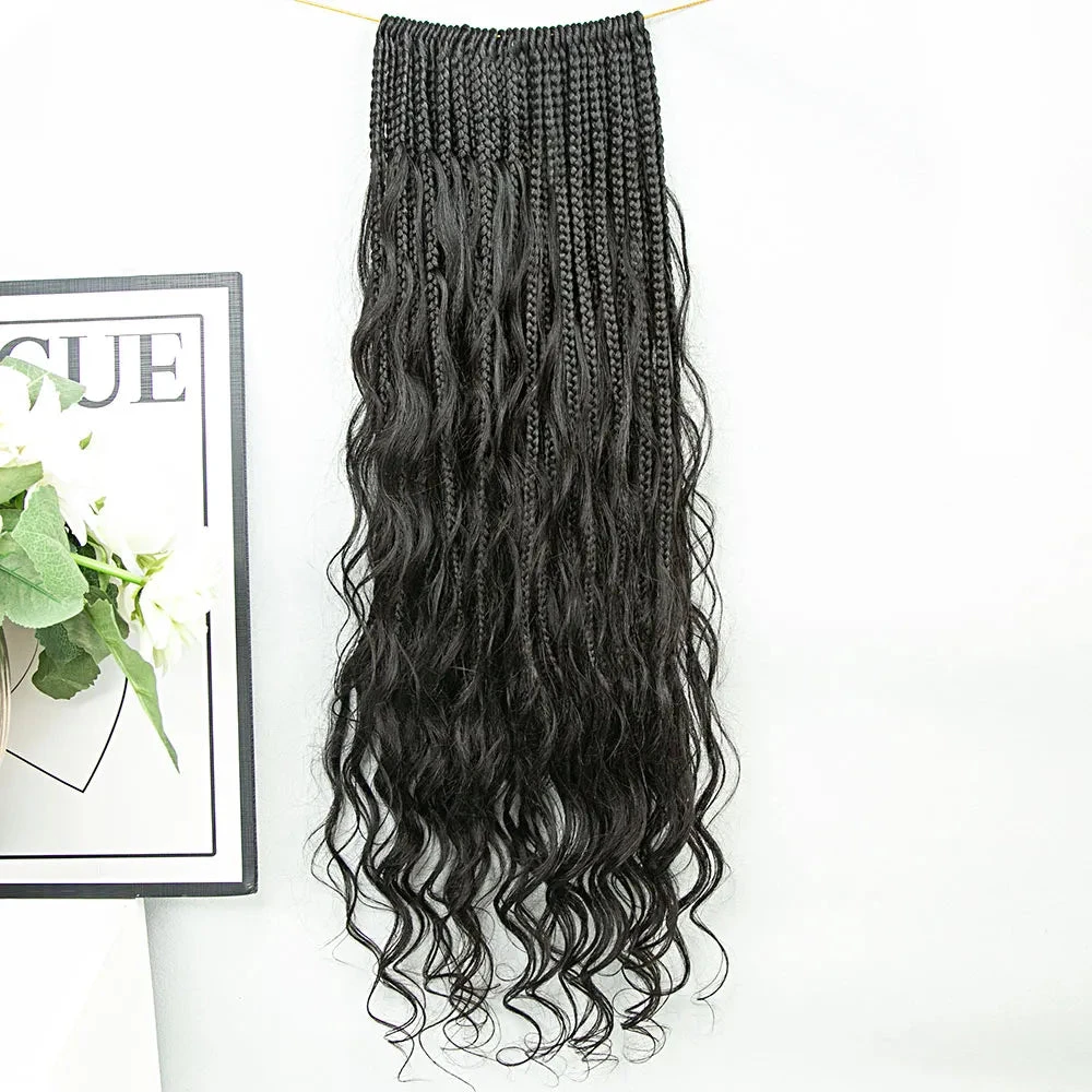 Crochet Mermaid Braids With Loose Wave Human Hair Curls 6 Crochet Mermaid Braids With Loose Wave Human Hair Curls - Image 4