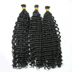 Double Drawn Burmese Deep Curly Human Braiding Hair