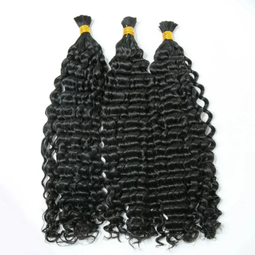 Double Drawn Burmese Deep Curly Human Braiding Hair
