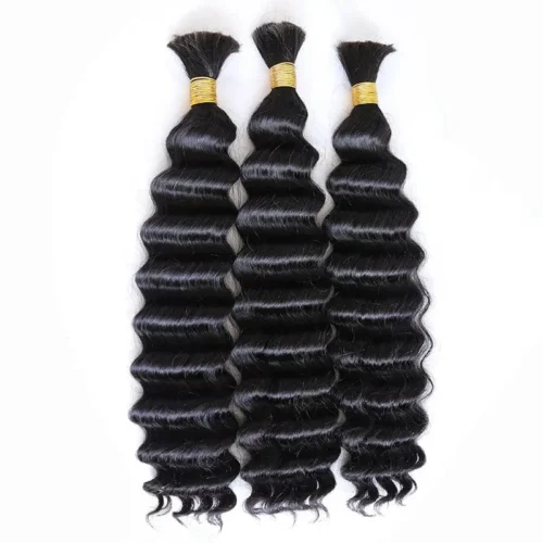 Double Drawn Burmese Deep Wave Human Braiding Hair -Hot Lingerie Hub deep wave bulk human hair bundles 1