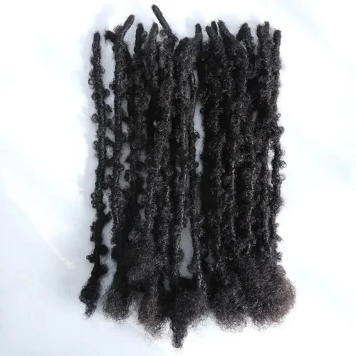 Butterfly Distressed Boho Loc Extensions Human Hair - Natural Black #1B