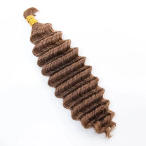 Double Drawn Burmese Color #30 Light Brown Deep Wave Human Hair Bulk 11 Double Drawn Burmese Color #30 Light Brown Deep Wave Human Hair Bulk -Hot Lingerie Hub double drawn light brown human hair bulk