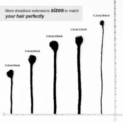 Human Hair Loc Extensions With Curly Ends- Natural Black #1B 19 Human Hair Loc Extensions With Curly Ends- Natural Black #1B -Hot Lingerie Hub dreadlocssizechart