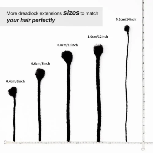 Human Hair Loc Extensions With Curly Ends- Natural Black #1B -Hot Lingerie Hub dreadlocssizechart