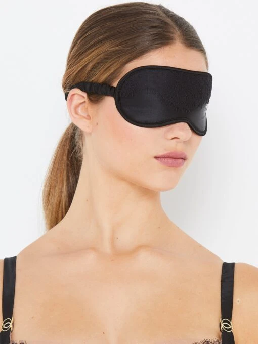 Ellianna Black Vintage Lace And Silk Eye Mask