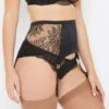 Ellianna Black Vintage Lace Suspender Belt -Hot Lingerie Hub ellianna black vintage lace suspender belt