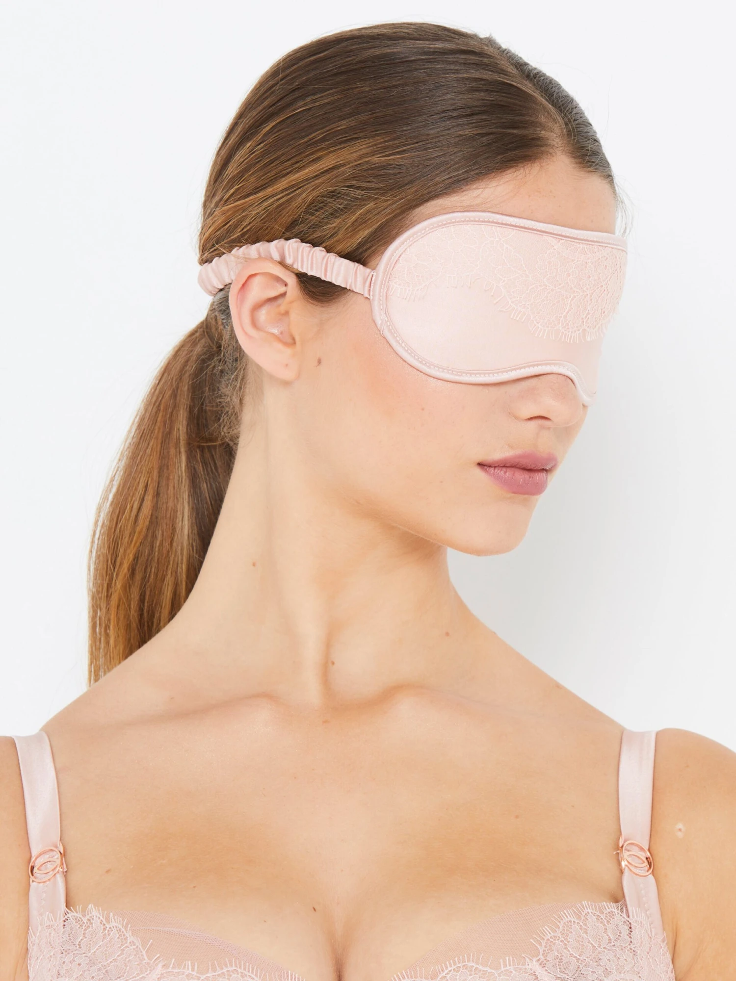 Ellianna Evening Sand Vintage Lace And Silk Eye Mask 3 Ellianna Evening Sand Vintage Lace And Silk Eye Mask