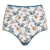 Evelyn Cyan Floral Embroidered High Waist Knickers