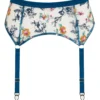Evelyn Cyan Floral Embroidered Suspender Belt 1 Evelyn Cyan Floral Embroidered Suspender Belt -Hot Lingerie Hub evelyn cyan floral suspender belt ghost scaled