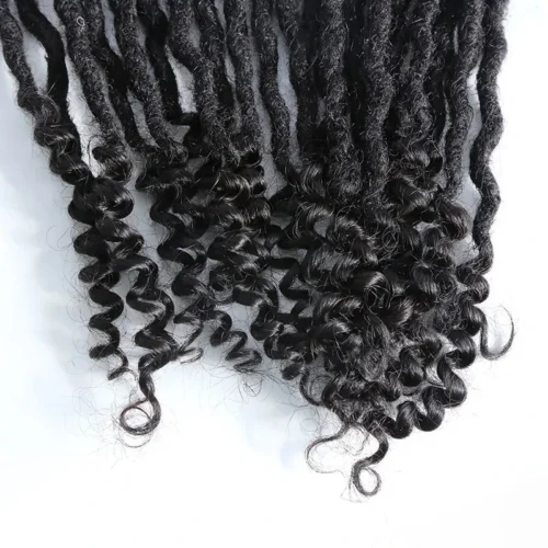 Pre-Looped Human Hair Loc Extensions With Curly Ends 21 Pre-Looped Human Hair Loc Extensions With Curly Ends -Hot Lingerie Hub extended butterfly locs