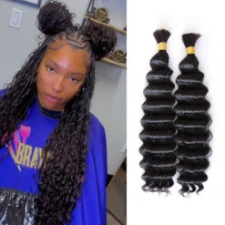 Double Drawn Burmese Deep Wave Human Braiding Hair