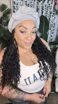💥Flash Sale | Grab & Go Braids Band Wig Boho Style With Human Hair Curls 25 💥Flash Sale | Grab & Go Braids Band Wig Boho Style With Human Hair Curls -Hot Lingerie Hub grab and go boho braids band with scarf