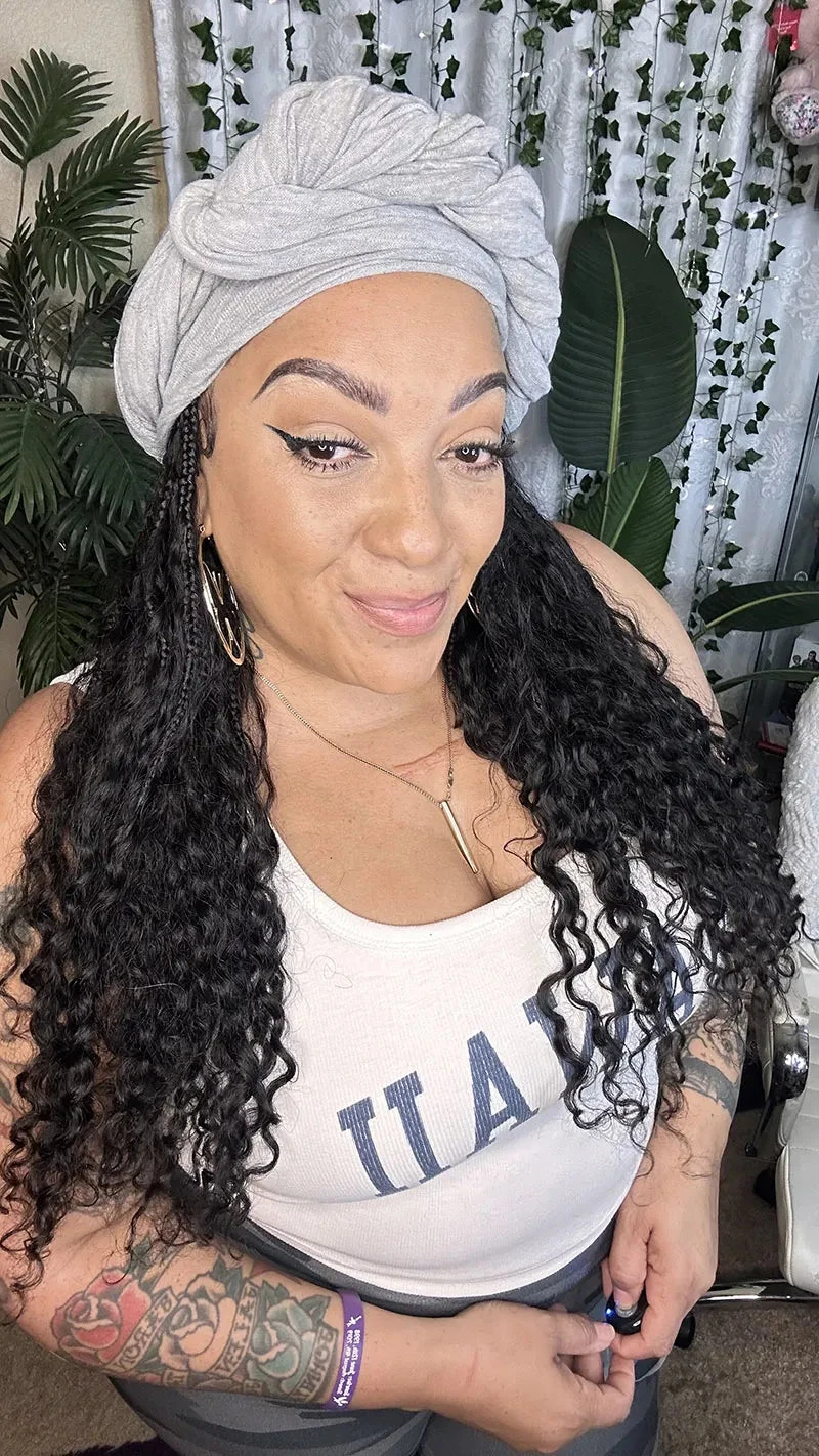 💥Flash Sale | Grab & Go Braids Band Wig Boho Style With Human Hair Curls 10 💥Flash Sale | Grab & Go Braids Band Wig Boho Style With Human Hair Curls - Image 8