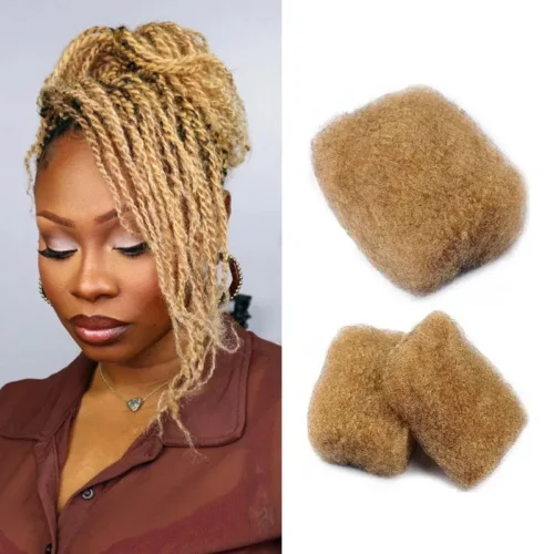 #27 Honey Blonde Afro Kinky Bulk Human Hair