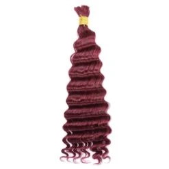 Burgundy Deep Wave Bulk Hair Extensions For Braiding 6 Burgundy Deep Wave Bulk Hair Extensions For Braiding -Hot Lingerie Hub human braiding hair burgundy