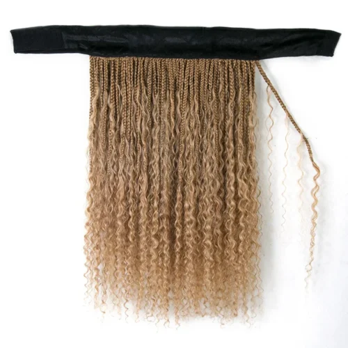 #27 Honey Blonde Grab & Go Braids Band Wig Boho Style With Human Hair Curls -Hot Lingerie Hub human hair boho braids for black woman