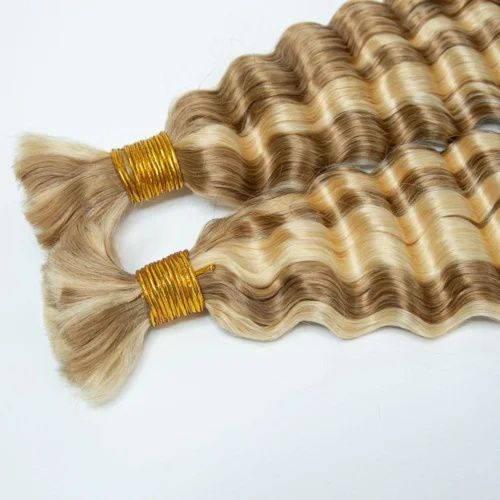 #27/#613 Piano Color Deep Wave Bulk Hair Extensions For Braiding 9 #27/#613 Piano Color Deep Wave Bulk Hair Extensions For Braiding -Hot Lingerie Hub human hair extensions wholesale