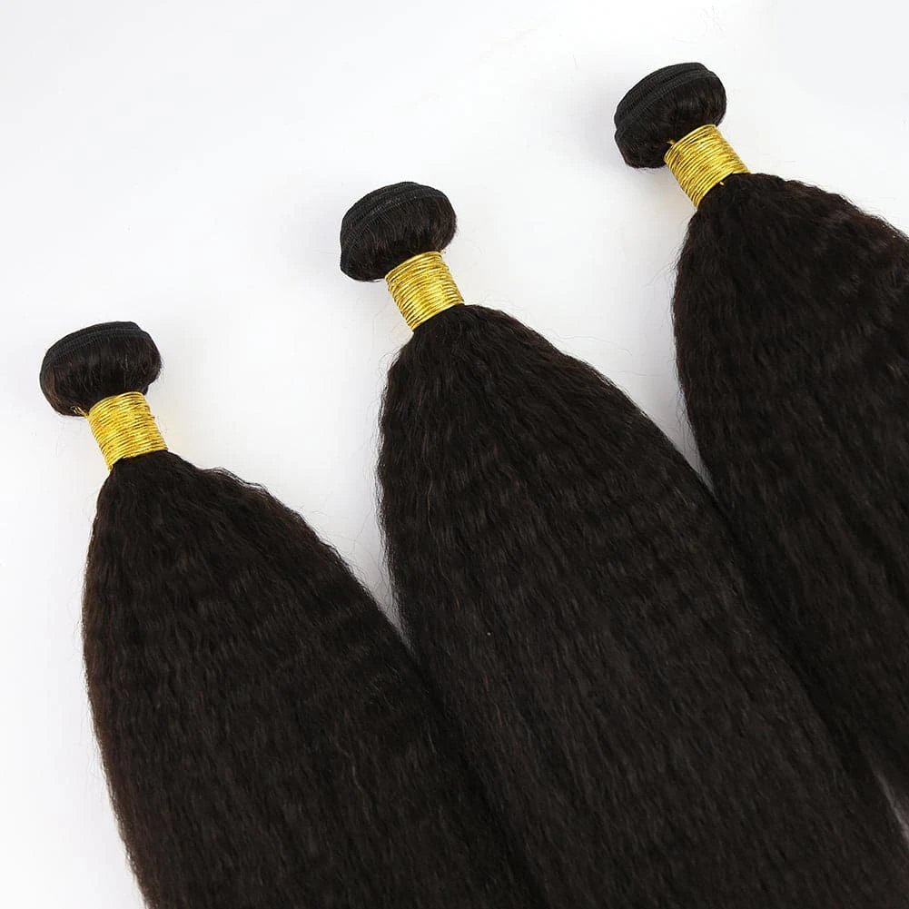 Kinky Straight Human Hair Bundles Natural Color 6 Kinky Straight Human Hair Bundles Natural Color - Image 4