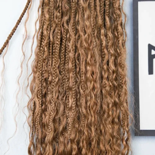 Light Brown Crochet Boho Box Braids With Human Hair Curls 9 Light Brown Crochet Boho Box Braids With Human Hair Curls -Hot Lingerie Hub light brown crochet boho box braids