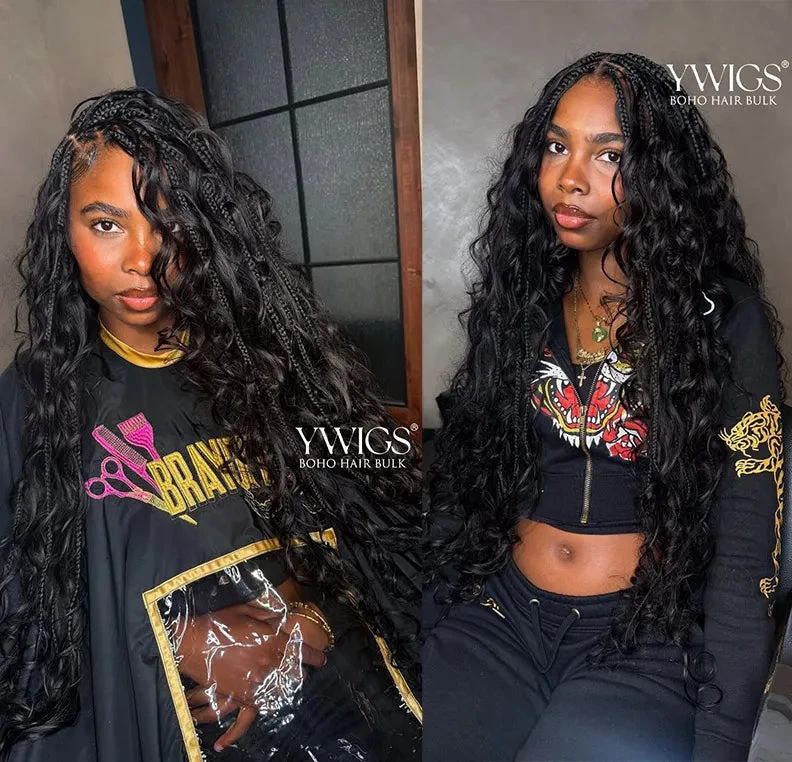 Double Drawn Burmese Loose Deep Wave Human Braiding Hair 4 Double Drawn Burmese Loose Deep Wave Human Braiding Hair - Image 2