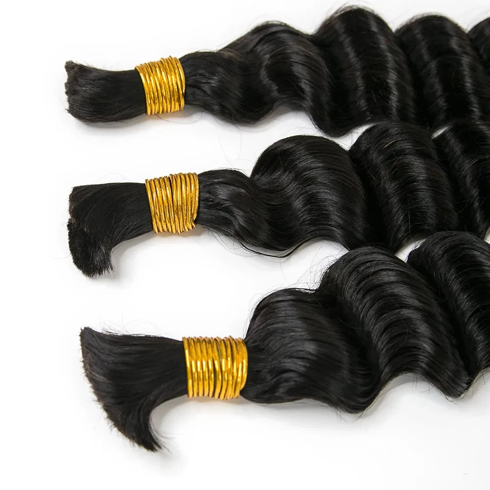 Natural Color Loose Deep Wave Bulk Human Braiding Hair 6 Natural Color Loose Deep Wave Bulk Human Braiding Hair - Image 4