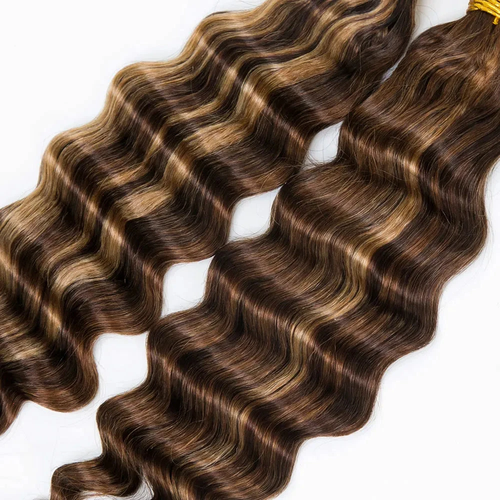 #4/#27/#30 Mix Color Blend Loose Deep Wave Bulk Human Braiding Hair 8 #4/#27/#30 Mix Color Blend Loose Deep Wave Bulk Human Braiding Hair - Image 6