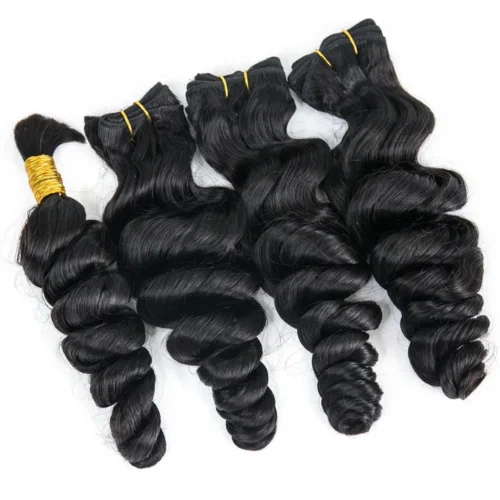 Half Braids Half Sew-in Combo Deal Loose Wave Natural Color