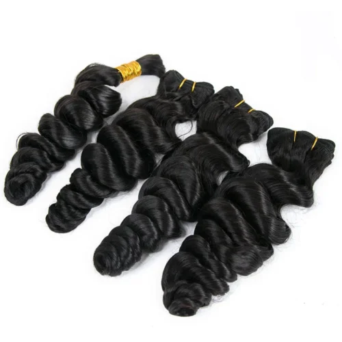 Half Braids Half Sew-in Combo Deal Loose Wave Natural Color -Hot Lingerie Hub loose wave bundles half sew in half braids