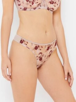 Madalyn Vintage Rose Floral Mesh Thong