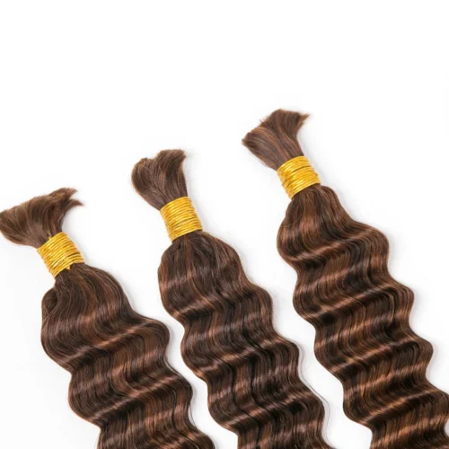 #4/#30 Mix Color Blend Loose Deep Wave Bulk Human Braiding Hair 12 #4/#30 Mix Color Blend Loose Deep Wave Bulk Human Braiding Hair -Hot Lingerie Hub mix blend bulk hair for braiding
